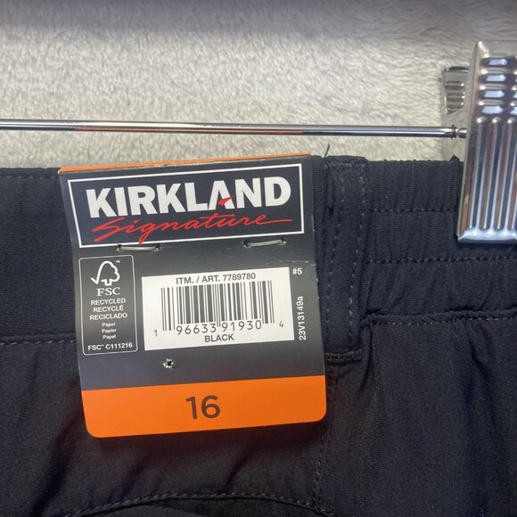 NWT Women's Nylon Travel Pants 16P Black Stretch Zip Pocket Elastic Performance - Picture 5 of 16